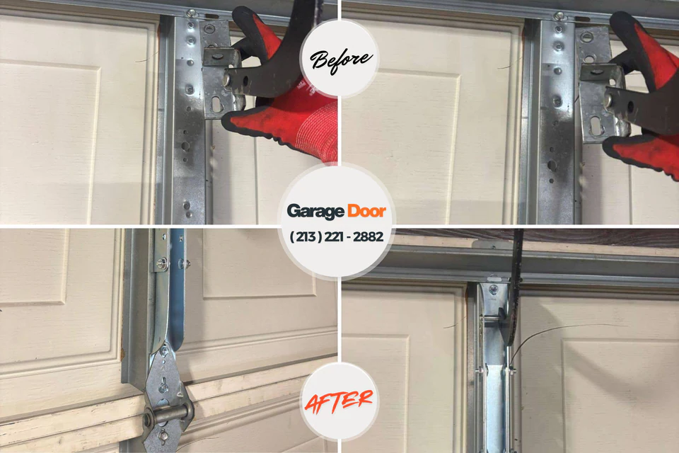 Before and after: garage door repair Pottsville, AR